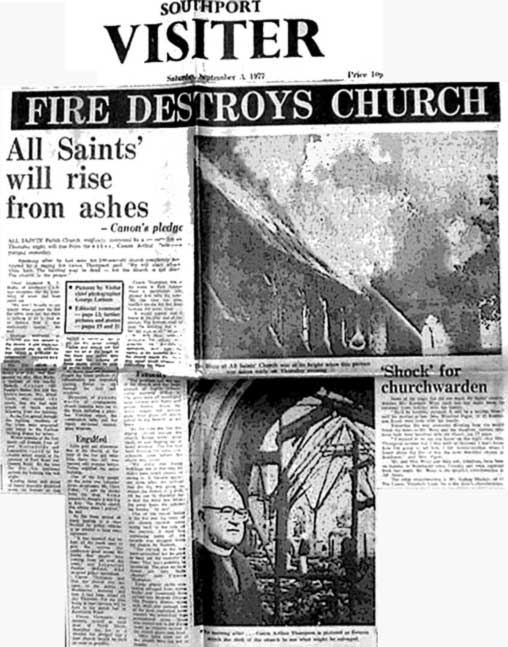 All Saints Parish Church Southport 1977 Fire